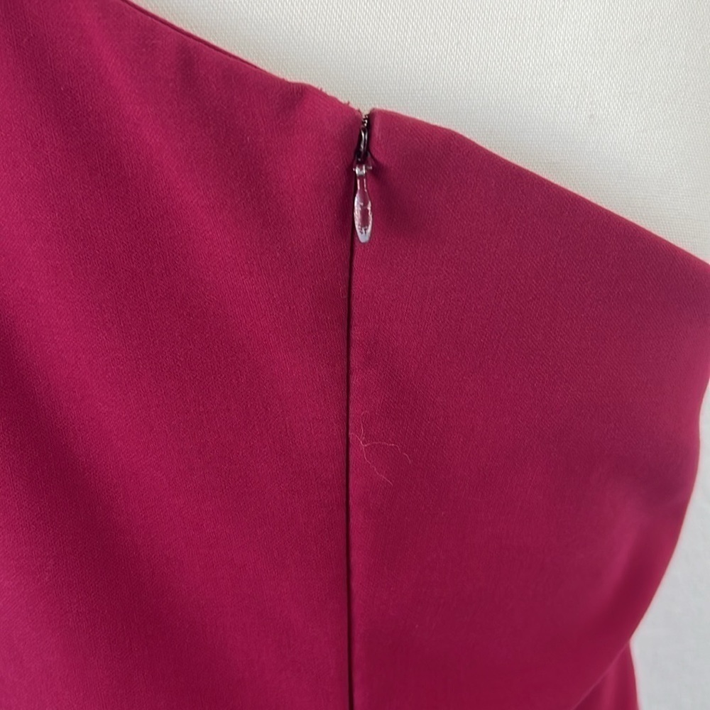 Likely Packard Dress in Raspberry‎ One-Shoulder Fitted Cocktail Party Size 12 - Picture 7 of 9